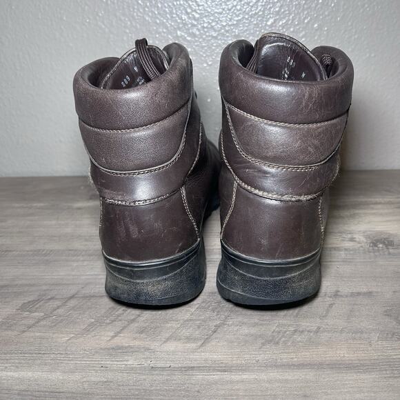 LL Bean EUC Cresta Gore Tex Vibram Romania Brown Leather Hiking Boots Mens 9.5 W - Picture 11 of 11